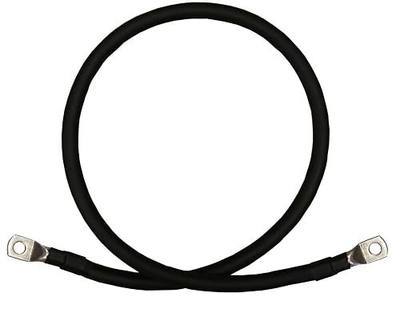 1/0 AWG 1/0 Gauge Single Black 3 feet w/ 5/16" Lugs Pure Copper Battery Inverter Cables for Solar, RV, Auto, Marine Car, Boat