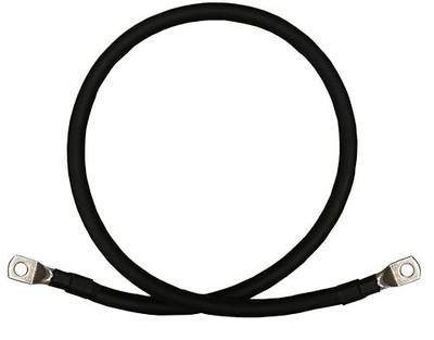 2/0 AWG 2/0 Gauge Single Black 18 inches w/3/8 Lugs Pure Copper Battery Inverter Cables for Solar, RV, Auto, Marine Car, Boat