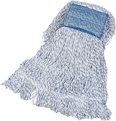 Amazon Basics Loop-End Rayon Finish Commercial String Mop Head for Floor Cleaning, 5 Inch Headband, Medium, 6-Pack
