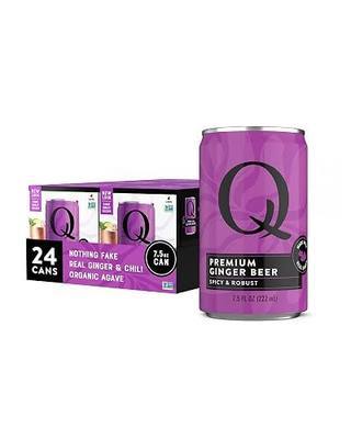 Q GINGER BEER with Real Ginger & Organic Agave - Ideal for Cocktails & Mocktails - Made with Real Ingredients, Perfectly Carbonated & Less Sweet - 80 Calories per Can - 7.5 Fl Oz Cans (Pack of 24)