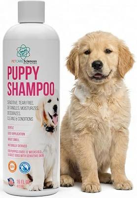 16 fl oz Tearless Puppy Shampoo and Conditioner - Dog Shampoo Itchy Skin Relief - Coconut Oil Oatmeal Shampoo for Dogs - Hypoallergenic Dog Shampoo Sensitive Skin, Made in the USA.
