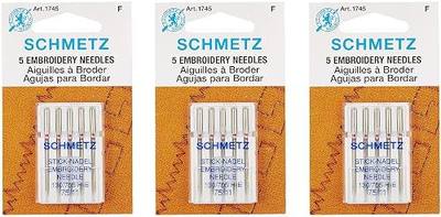 Euro-Notions Embroidery Machine Needles, Size 11/75, 5-Pack (3 Pack)