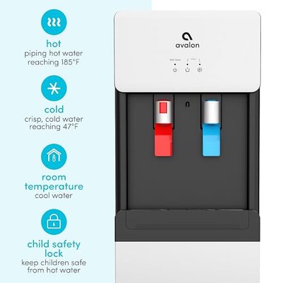 Avalon A7BOTTLELESS Self Cleaning Touchless Bottleless Cooler Dispenser-Hot & Cold Water Child Safety Lock, UL, White