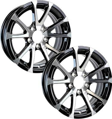 eCustomrim 2-Pack Aluminum Trailer Wheel 13X5 5 Lug T07 V-Spoke Black Rim | 13 X 5 Rim, 5 Lug on 4.5 Inch Bolt Pattern, 3.19 Inch Center Bore, 1660 Lbs Max Load, For Trailer Tire Use Only