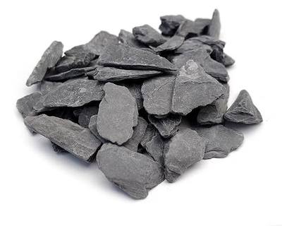Natural Slate Stone -1/2 to 1 inch. Perfect Size for Miniature or Fairy Gardens, Aquariums, Reptiles, Terrariums, Model Railroads, Dioramas & Wargaming (1lb Grey)