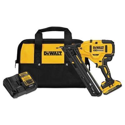 DEWALT 20V MAX Finish Nailer Kit, Angled, 15GA, Battery, Charger & Bag (DCN650D1)