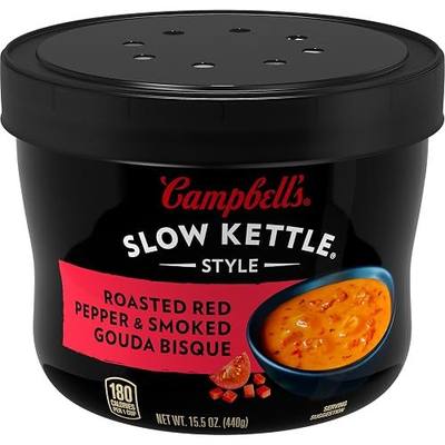 Campbell's Slow Kettle Style Roasted Red Pepper & Smoked Gouda Bisque, 15.5 oz. Tub