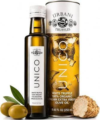 White Truffle Oil 8.4 Fl Oz, USDA Organic, Made with Extra Virgin Olive Oil | Urbani Truffles Unico. Great on Pasta, Salads, Pizza, Fish, Eggs & Meat. Italian Gourmet, All-Natural, Vegan.