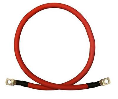 1/0 AWG 1/0 Gauge Single Red 3 feet w/ 5/16" + 3/8" Lugs Pure Copper Battery Inverter Cables for Solar, RV, Auto, Marine Car, Boat