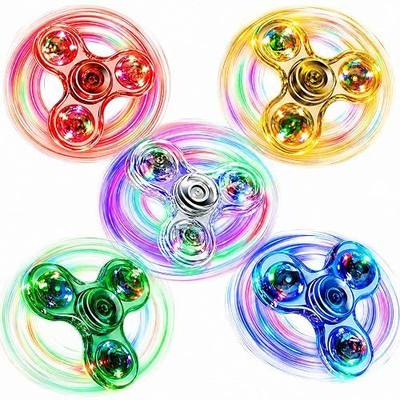 FIGROL 5 Pack Fidget Spinner, Light Up Fidget Spinners for Kids-Glow in The Dark Fidget Toy Party Favors Goodie Bag Stuffers Classroom Prizes