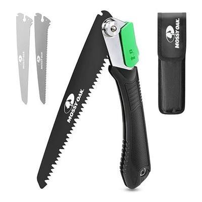 MOSSY OAK 3 in 1 Folding Saw, Pruning Hand Saw with Wood | Metal and PVC Blade, Camping Saw for Backpacking, Hunting and Bushcraft, Pouch Included