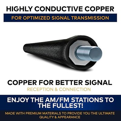 Antenna Mast for Toyota Tacoma 2005- 2015 Black Automotive Antenna Replacement for Cars, Trucks & SUV - AM FM Radio Compatible - Car & Truck Exterior Accessories for Men & Women, 6 3/4"