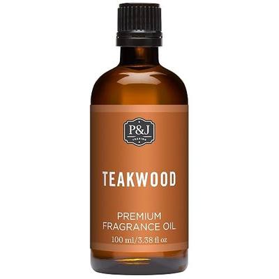 P&J Fragrance Oil - Teakwood 100ml - Candle Scents, Soap Scents, Diffuser Oil Scents