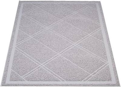 Amazon Basics Less-Mess Litter Trapping Cat Litter Box Mat, Soft on Kitty Paws, Waterproof, Scatter Control, 24" x 35", Grey
