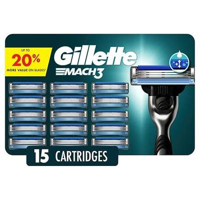 Gillette Mach3 Men's Razor Blades, 15 Blade Refills
