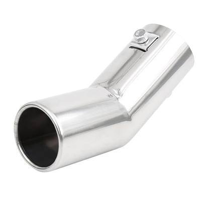 uxcell Universal Fit Diameter 0.75" -1.5" Stainless Steel Chrome Curved Exhaust Tail Muffler Tip Pipe for Vehicle
