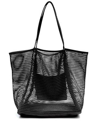 HOXIS Mesh Beach Tote Womens Shoulder Handbag