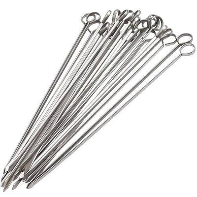 Blue Donuts 24 Pack Kabob Skewers for Grilling 12 Inch - BBQ Grill Grilling Accessories, Stainless Steel, Pack of 24