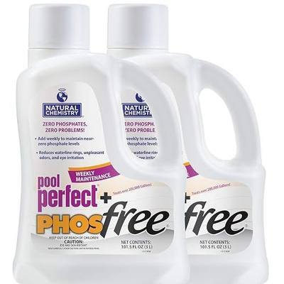 Natural Chemistry Pool Perfect + Phosfree, 3 L, 2 Pack, Phosphate Remover, Reduces Waterline Rings, Unpleasant Odors & Eye Irritation