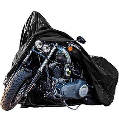 New Generation Motorcycle Cover ! XYZCTEM All Weather Black XXXL Large-Waterproof Outdoor Protects Fits up to 118 inch for Harley Davidson, Honda, Suzuki, Yamaha and More