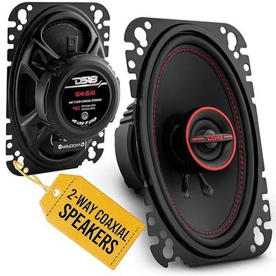 DS18 GEN-X4.6 Coaxial Speaker - 4x6, 2-Way, 135W Max, 45W RMS, Black Paper Cone, Mylar Dome Tweeter, 4 Ohms - Clarity Unparalled by Other Speakers in Their Class (2 Speakers)
