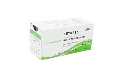 CynaMed Suture Thread with Needle (12-Pack) – Training Sutures for Practice, 4/0, 30mm Blade, 3/8 Reverse Cutting (12-Pack)