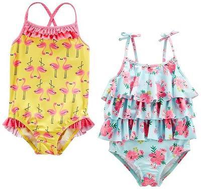 Simple Joys by Carter's Girls' 2-Pack One-Piece Swimsuits
