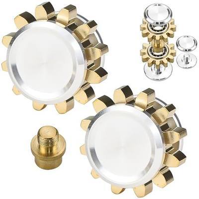 FREELOVE Gear Metal Fidget Spinner for Adults, Small Mini Tiny Pocket Toys, Copper Brass EDC, Silent Quiet Hands Gyro for Anxiety Men, Chain Bike Cube Linkage, Ball Bearings