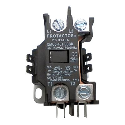 1 Pole 40 AMP Heavy Duty Enclosed AC Contactor | Replaces Virtually All Residential 1 Pole Models Rated 40 Amps or Less With 24 Volt Coils