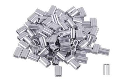 50Pcs Aluminum Crimping Loop Sleeves Cable Crimp for 3/16" Wire Rope End | 3/16 inch Cable Line Ferrule Sleeve