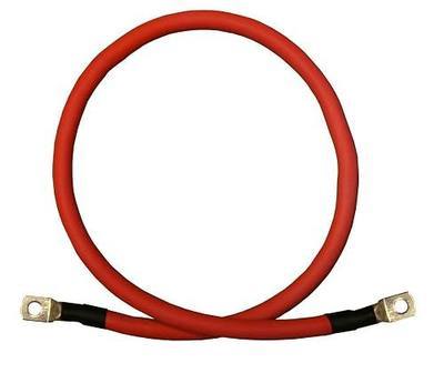 6 AWG 6 Gauge Single Red 3 feet w/ 5/16" + 3/8" Lugs Pure Copper Battery Inverter Cables for Solar, RV, Auto, Marine Car, Boat