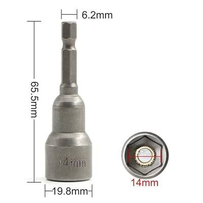 Electronic Quickly Change Magnetic Nut Setter He-Shank Socket Adapter Set Power Nut Diver 10 Pieces 6,7,8,9,10,11,12,13,14 mm