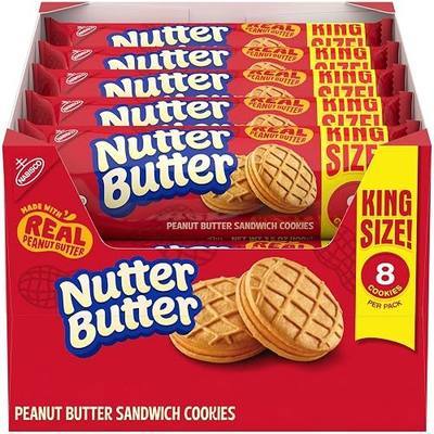 NUTTER BUTTER Peanut Butter Sandwich Cookies, King Size, 10-3.5 oz Snack Packs