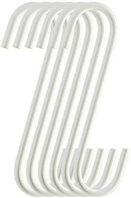 6-Pack 6Inch White Metal Hanging S Hooks - S Shaped Hook Heavy-Duty S Hooks, for Kitchenware, Pots, Utensils, Plants, Towels, Gardening Tools, Clothes