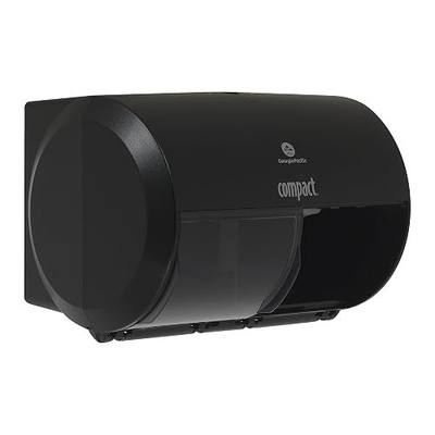 Georgia-Pacific Compact 2-Roll Side-by-Side Coreless High-Capacity Toilet Paper Dispenser by GP PRO (Georgia-Pacific); Black; 56784A; 1 Dispenser