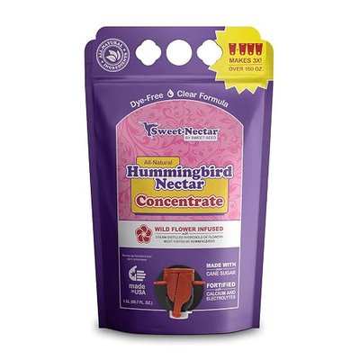 sweet-seed 3-Pack Hummingbird Nectar, Concentrate - Makes 3X The Volume- 1.5 L (50.7 oz) - Extends The Life of Nectar for Hummingbird Feeders