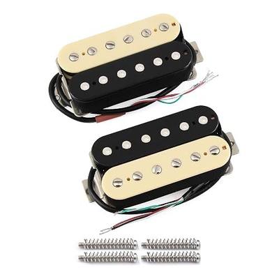 FLEOR Alnico 5 Guitar Pickup Double Coil Humbucker Pickups Neck and Bridge Set-Zebra