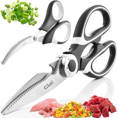 Gidli Kitchen Shears & Seafood Scissors Set - Lifetime Replace. Warranty* | Gidli Heavy Duty Utility Stainless Steel All Purpose Ultra Sharp Scissors for Meat, Poultry, Food & Cooking - Dishwasher Safe