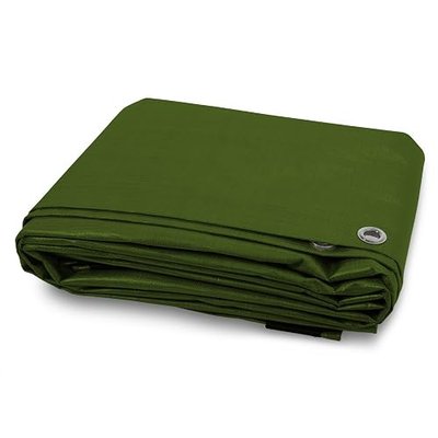 Tarps Medium Duty Waterproof | Ground Tent Trailer Cover | Large Tarpaulin in Multiple Sizes | 6 oz/Sq Yd | Green - 10' x 12'