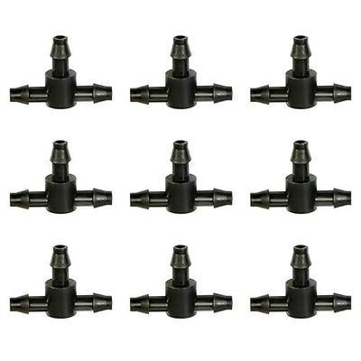 50 Pcs Drip Irrigation Universal Connector 1/4 Inch Barbed Tee Tubing