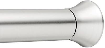Amazon Basics No Drilling Spring Tension Curtain Rod, Adjustable Length 54-90" Width, Classic Finial, Nickel