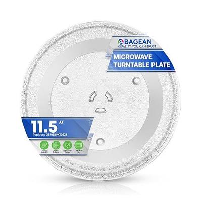 Microwave Plate Replacement 11.5” WB49X10224 Compatible with GE Microwave Glass Plate - Exactly Replaces Rotating Glass Turntable Tray - Oven Spinning Dish Tray for Better Reheating and Cooking