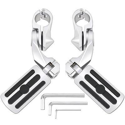 Motorcycle Highway Pegs 1.25", Angled Adjustable Foot Pegs Replacement for Harley Davidson Touring, Road Glide, Street Glide, Electra Glide, Road King, Softail, Sportster, for 1 1/4 Guard Bar
