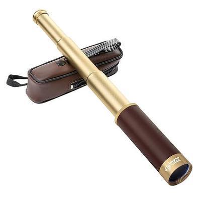 Retro Pirate Telescope Zoomable 25x30 Pocket Monocular Portable Collapsible BAK-4 Lens Captain Jack's Spyglass Handheld Telescope Vintage Telescope for Kids