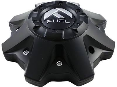 FUEL Matte Black Chrome Rivets Wheel Center Caps One (1) 1002-53B M-447 8-Lug (with Screws)