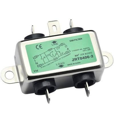 Noise Suppressor Power EMI Filter Termianl Single-Phase Line-Conditioner JIN RONG AC 115/250V 6 Amb JRT0406-2