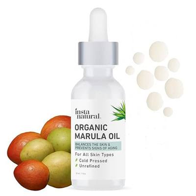 Organic Marula Oil - 100% Pure, Non GMO, Cold Pressed, Unrefined, Moisturizing and Balancing for Hair, Body, Hands or Cuticle & Normal to Oily Skin - Complete Organics by InstaNatural - 1 Fl Oz