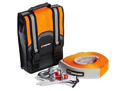 ARB RK12A Weekender Recovery Offroad Accessory Kit for Stuck Vehicles with Snatch Tow Strap 17500 Lb + 2 D-Ring Shackles (4.75 ton) + 2 Premium Recovery Leather Gloves+ Hi-Vis Orange Organizer Bag