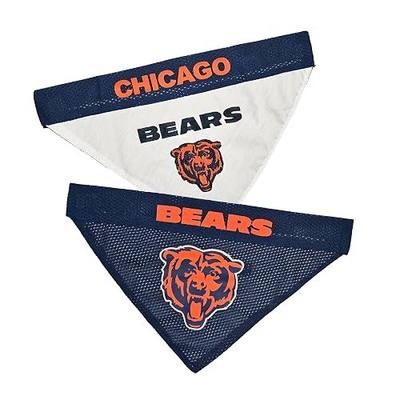Pets First NFL DOG BANDANA - CHICAGO BEARS REVERSIBLE PET BANDANA. 2 Sided Sports Bandana with a PREMIUM Embroidery TEAM LOGO, Small/Medium. - 2 Sizes & 32 NFL Teams available