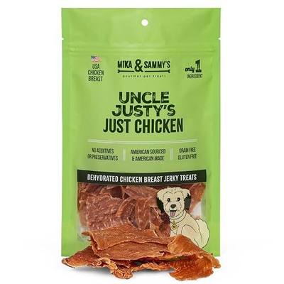 Mika & Sammy's Gourmet Jerky Dog Treats Made in the USA. (Uncle Justy's Just Chicken 5 0z)